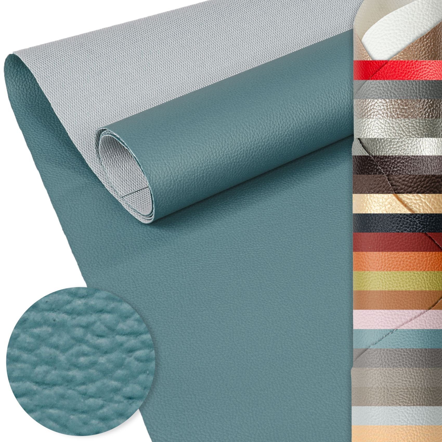 ANRO Stoff Kunstleder Polsterstoff Lederimitat zum Nähen & Beziehen, Wasserundurchlässig Robust Hochwertig Kreativkunstleder Möbelstoff