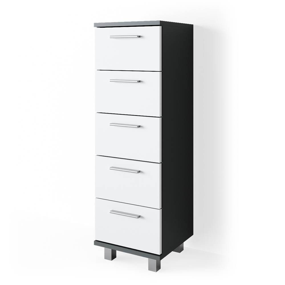 Vicco Midischrank Ilias, Weiß/Anthrazit, 30 x 95 cm (1-St) Drehbar
