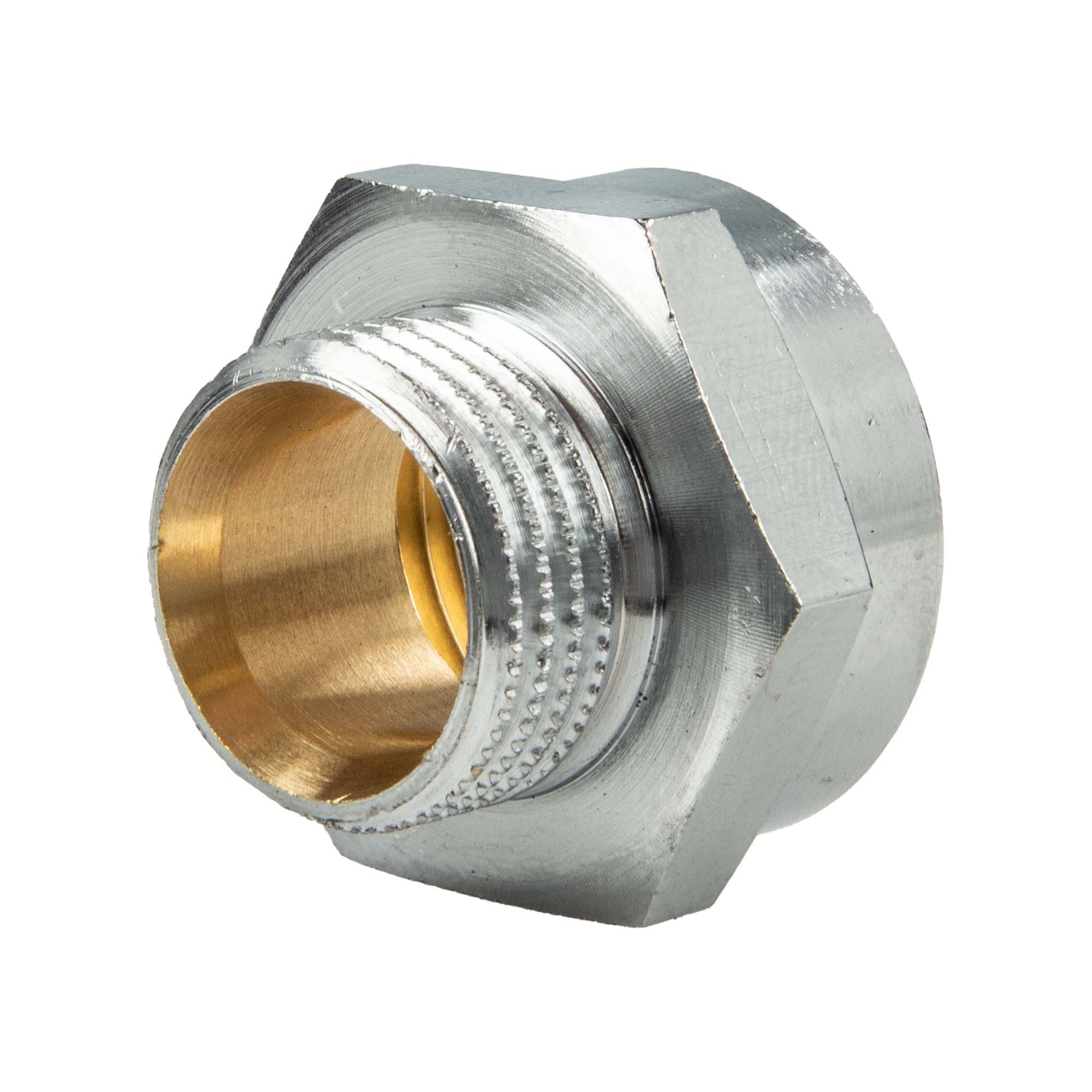 tecuro Gewindefitting Reduzierverlängerung, Außengewinde x Innengewinde - verchromt, 3/8 aussen x 1/2 innen