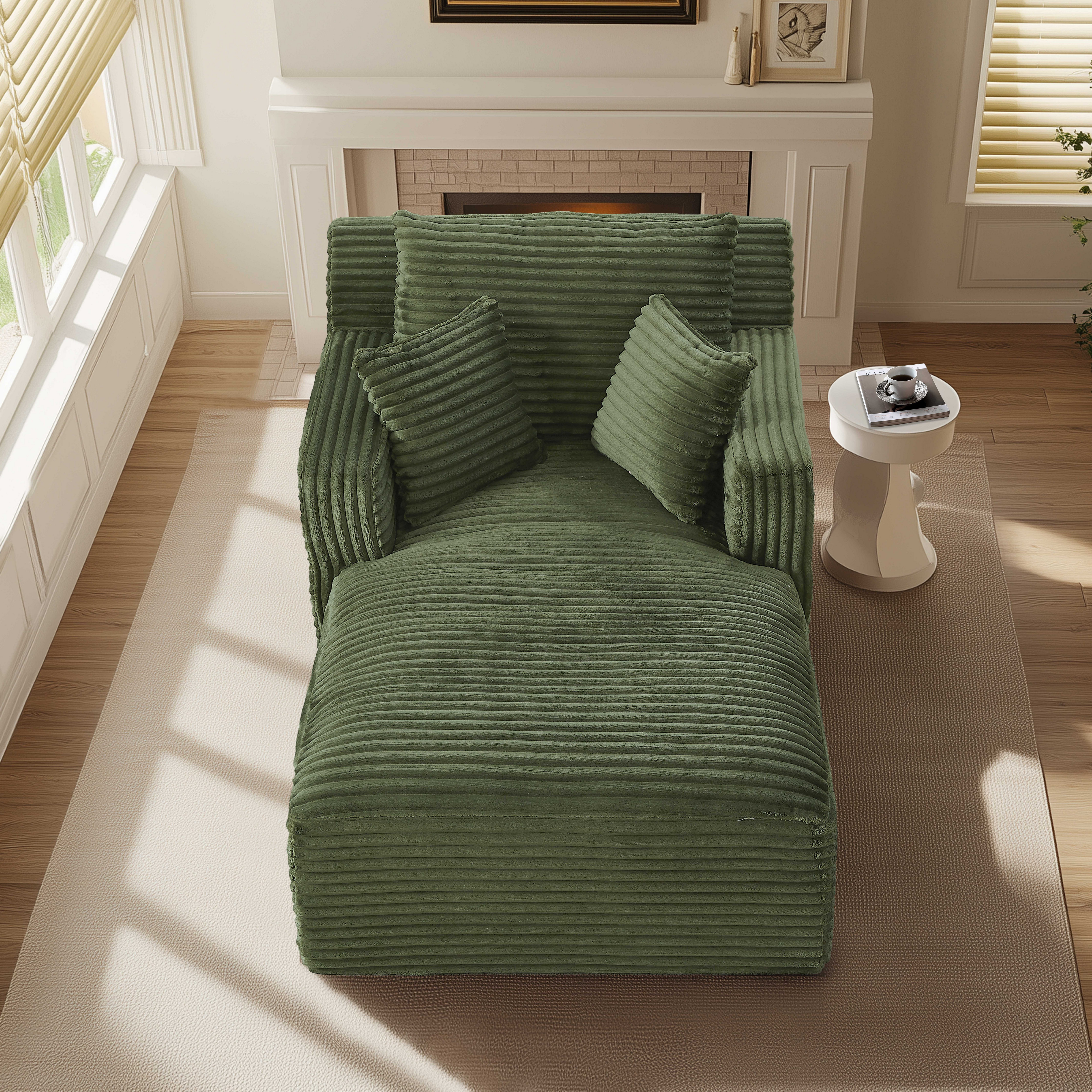 BlingBin Loungesofa Modernes Chaiselongue Sofa Chaiselongue-Sofa aus Cord, ohne Montage mit Taschenfederkern & Schaumstoffpolsterung 1 Teile, stilvolles 1-Sitzer-Liegesofa für Wohnzimmer, Büro oder Apartment