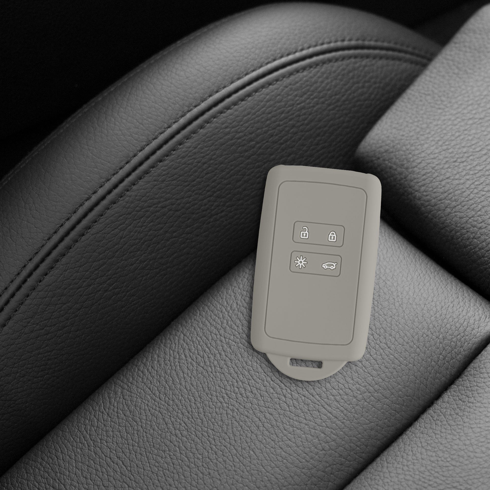 kwmobile Schlüsseltasche Autoschlüssel Hülle für Grau Renault, Schlüsselhülle Schutzhülle Silikon