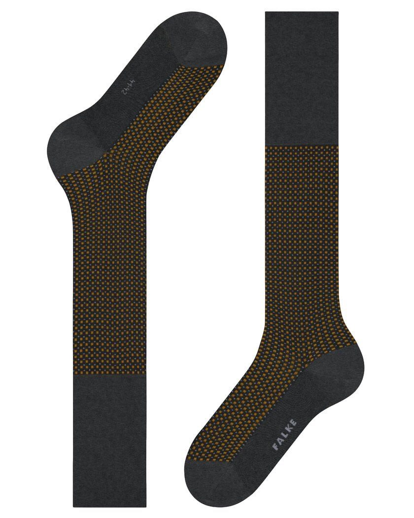 FALKE Kniestrümpfe Tagessocke Uptown Tie (Business-Kniestrump, aus baumwolle)