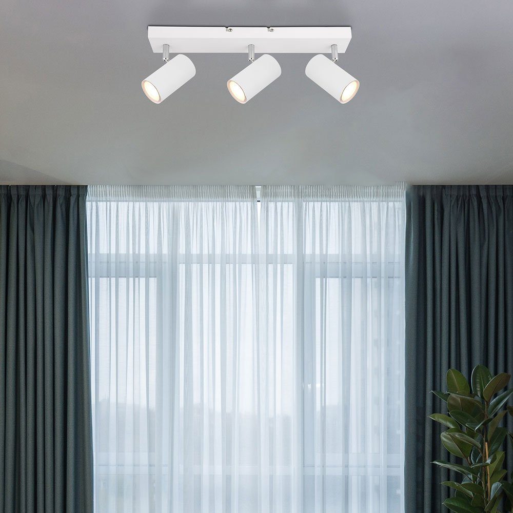 GLOBO LIGHTING Deckenspot, Leuchtmittel nicht inklusive, Deckenleuchte schwenkbar Spotleiste Wohnzimmer 3 Flammig Deckenlampe