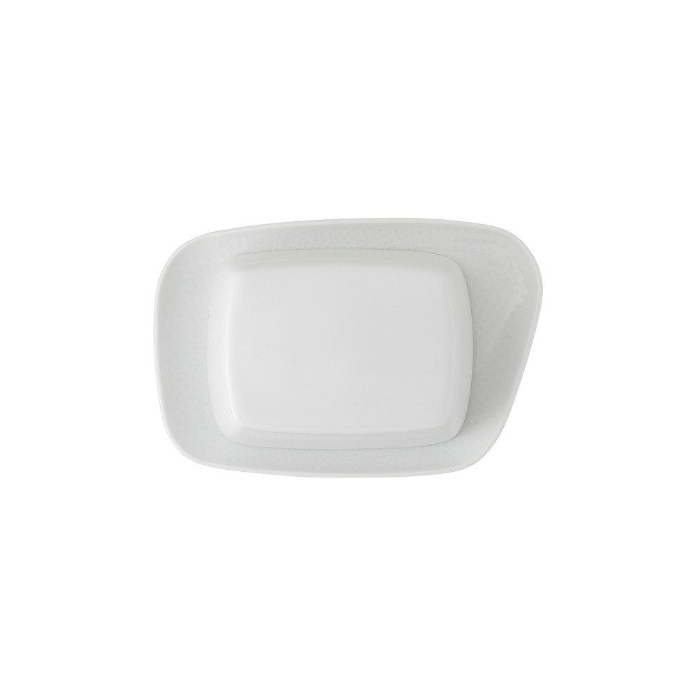 Rosenthal Butterdose Rosenthal Junto Weiss Butterdose - Rechteckig - R 21,0 cm, Porzellan, (Packung)
