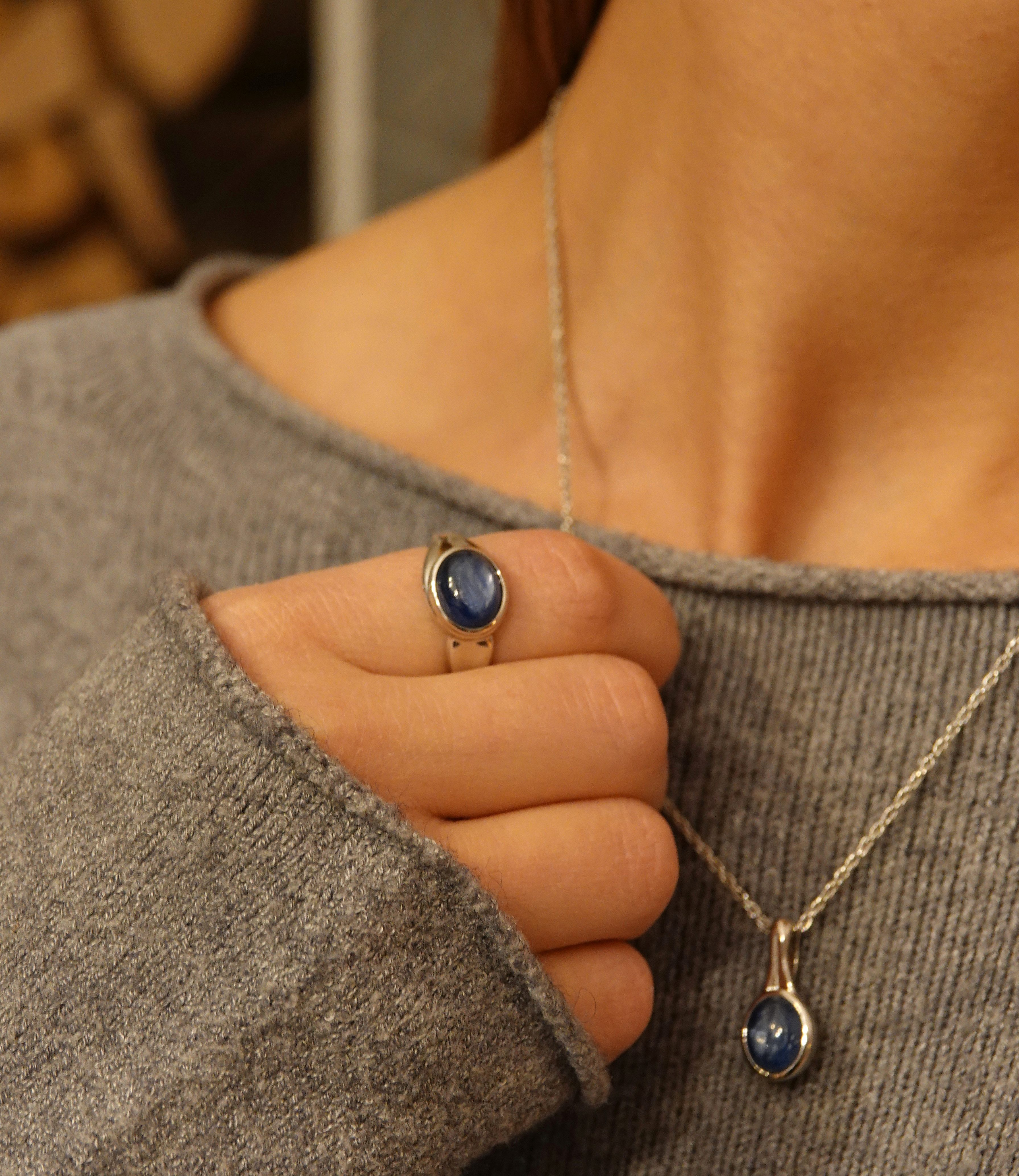 Sogni d'oro Silberring mit blauem Kyanit, günstig online kaufen