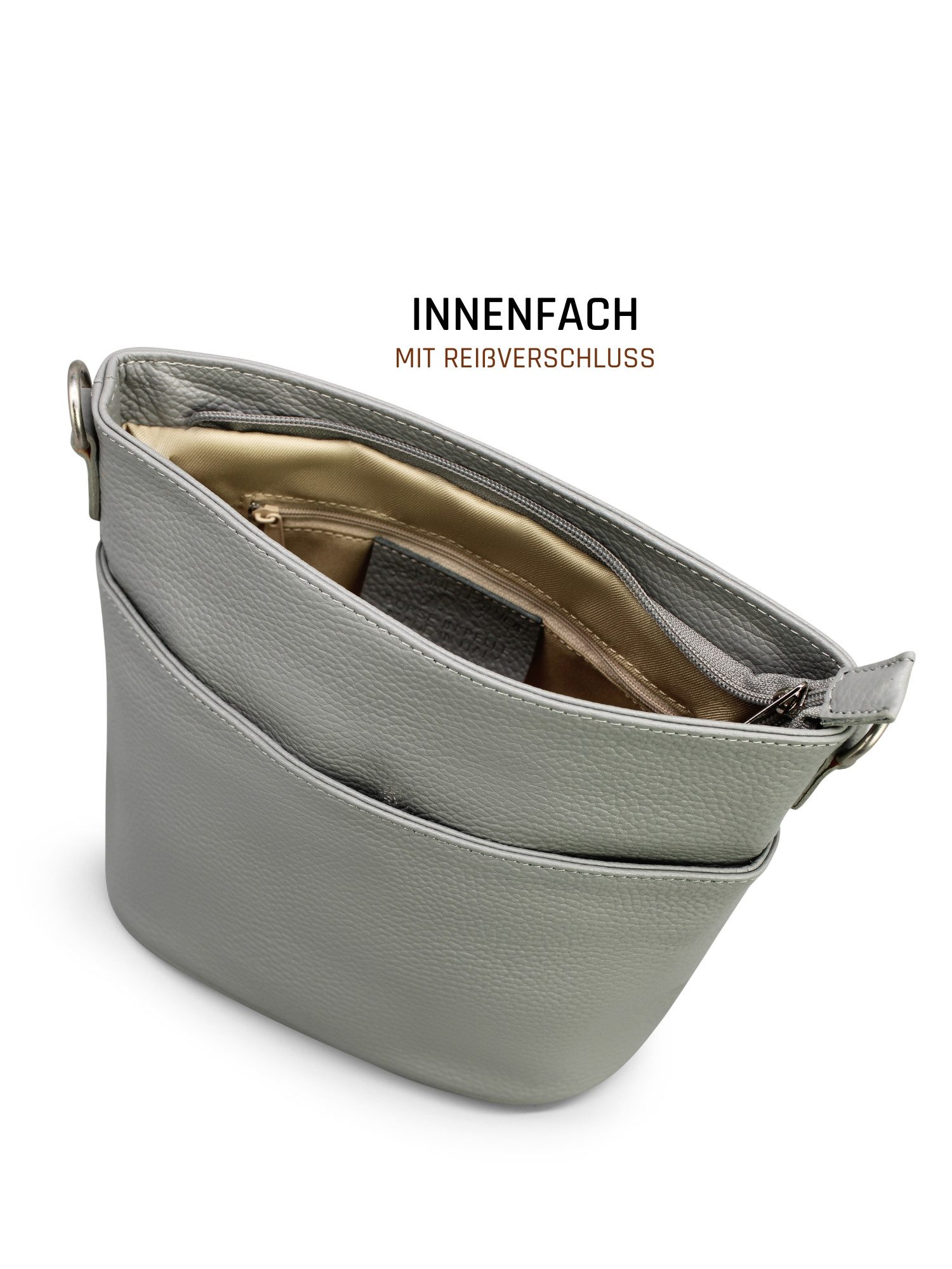 Adel Bags Schultertasche LINA Umhängetasche für Damen, Schultertasche Echtleder Gürteltasche