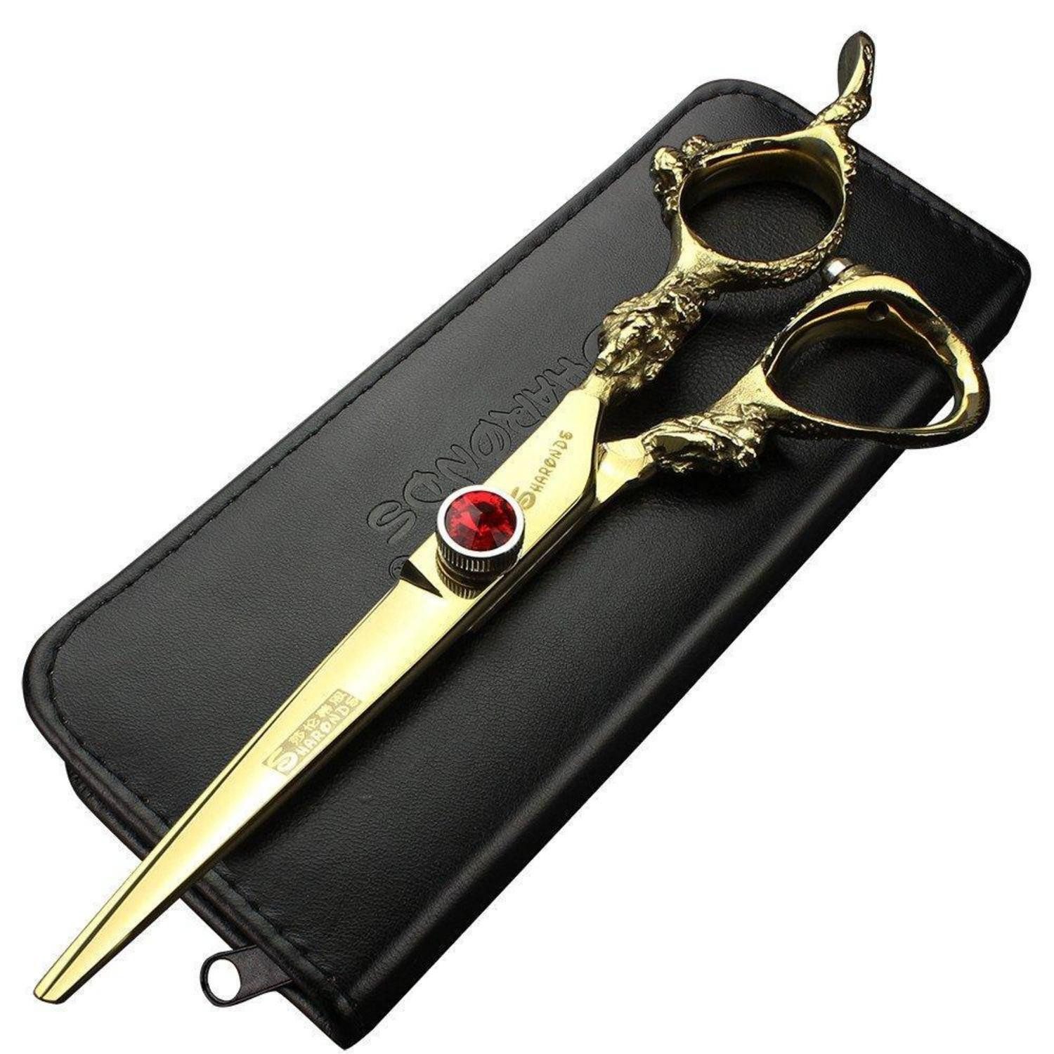 LuxusKollektion Haarschere Friseurschere Ergonomisch 6 Zoll Gold