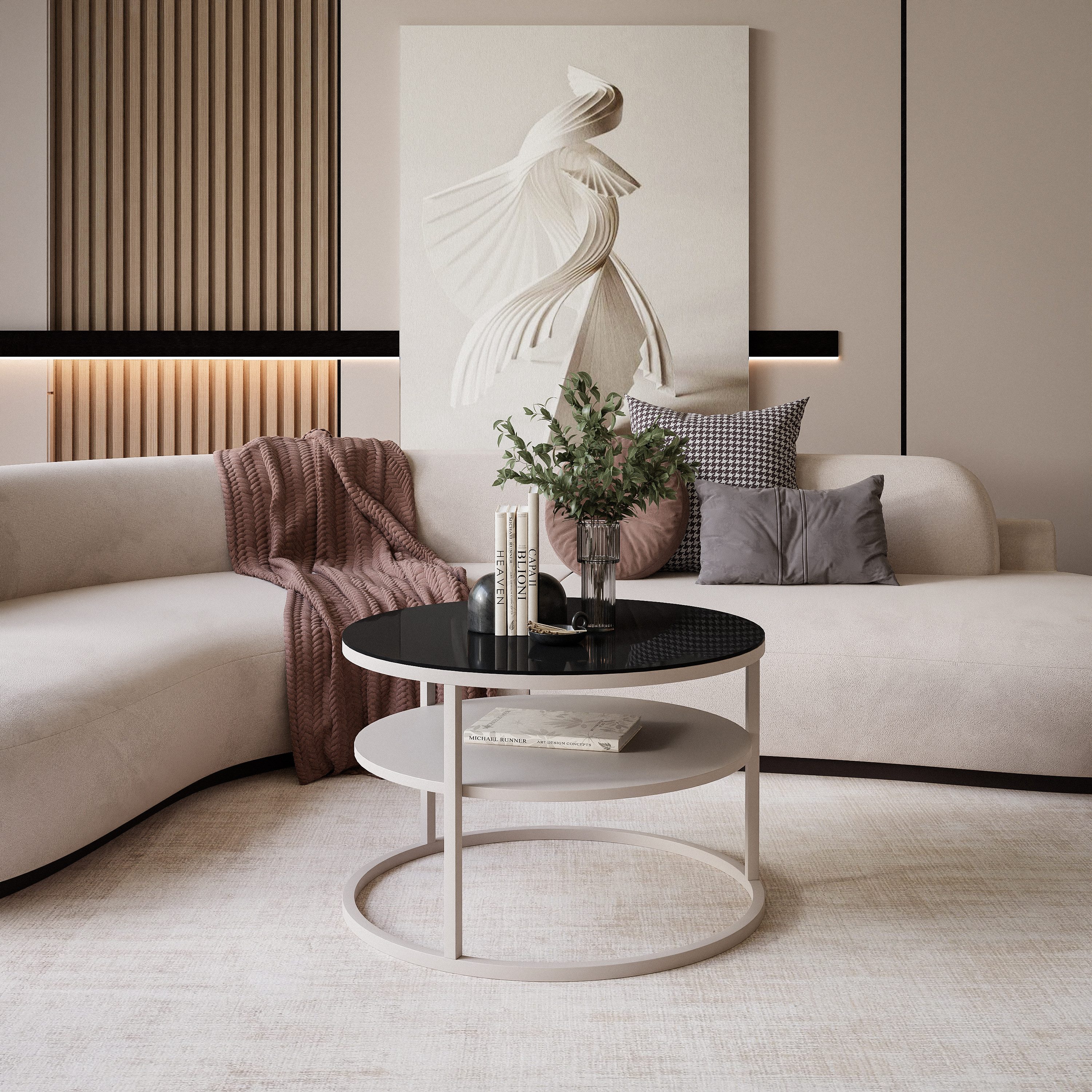Lookway Couchtisch CIRI SLIM GLASS Kaschmir günstig online kaufen