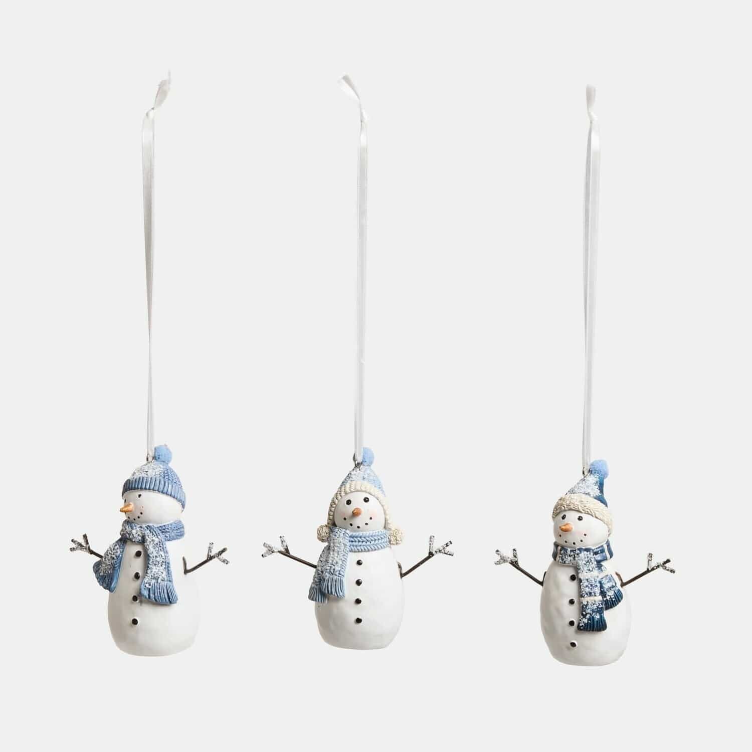 Mirabeau Weihnachtsfigur Anhänger 3er Set Tedvik blau/weiß (3er Set, 3er Set)