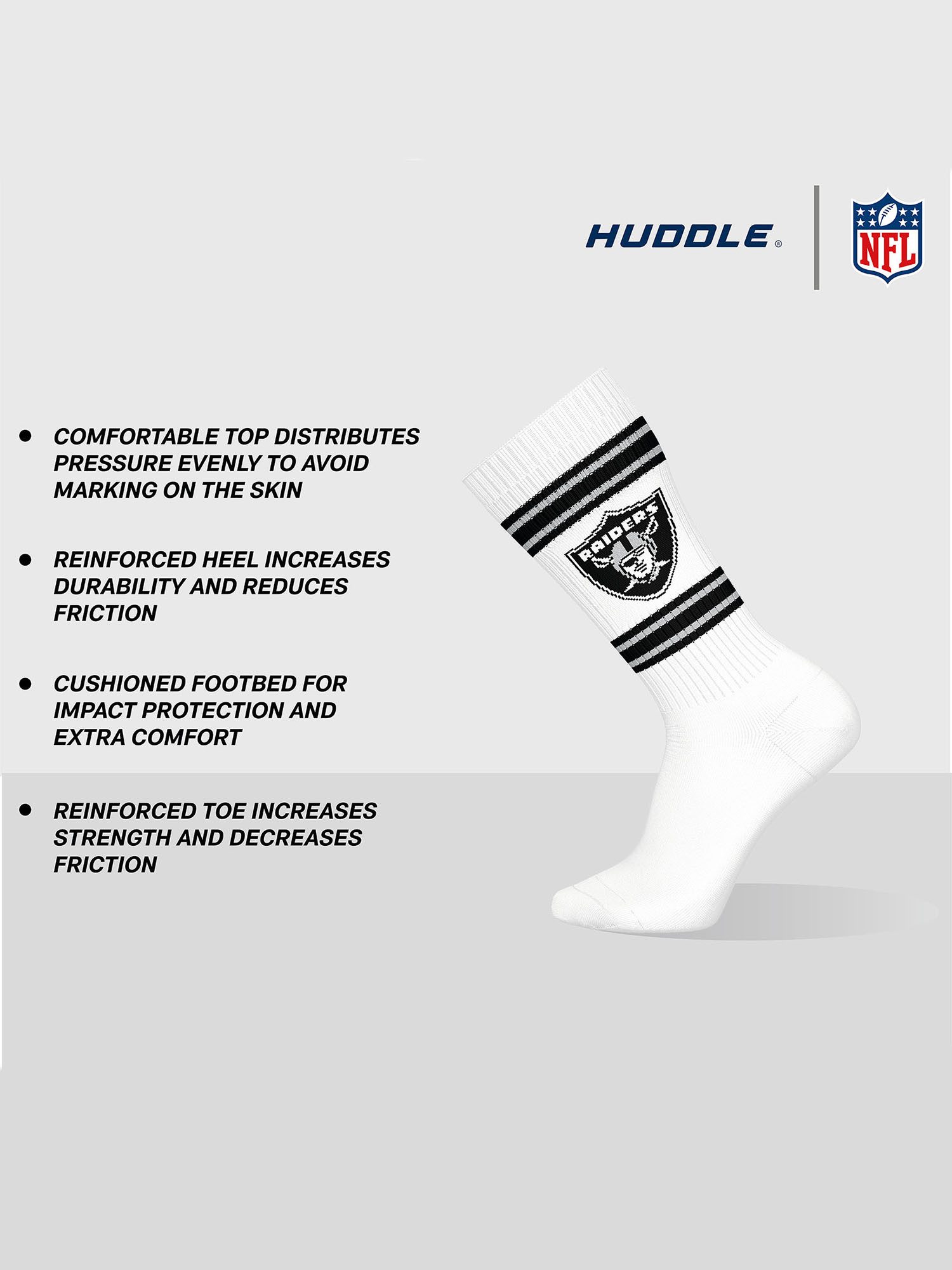NFL Freizeitsocken Las Vegas Raiders Crew (6-Paar) Casual Socken, Alltagssocken, Bequeme Socken