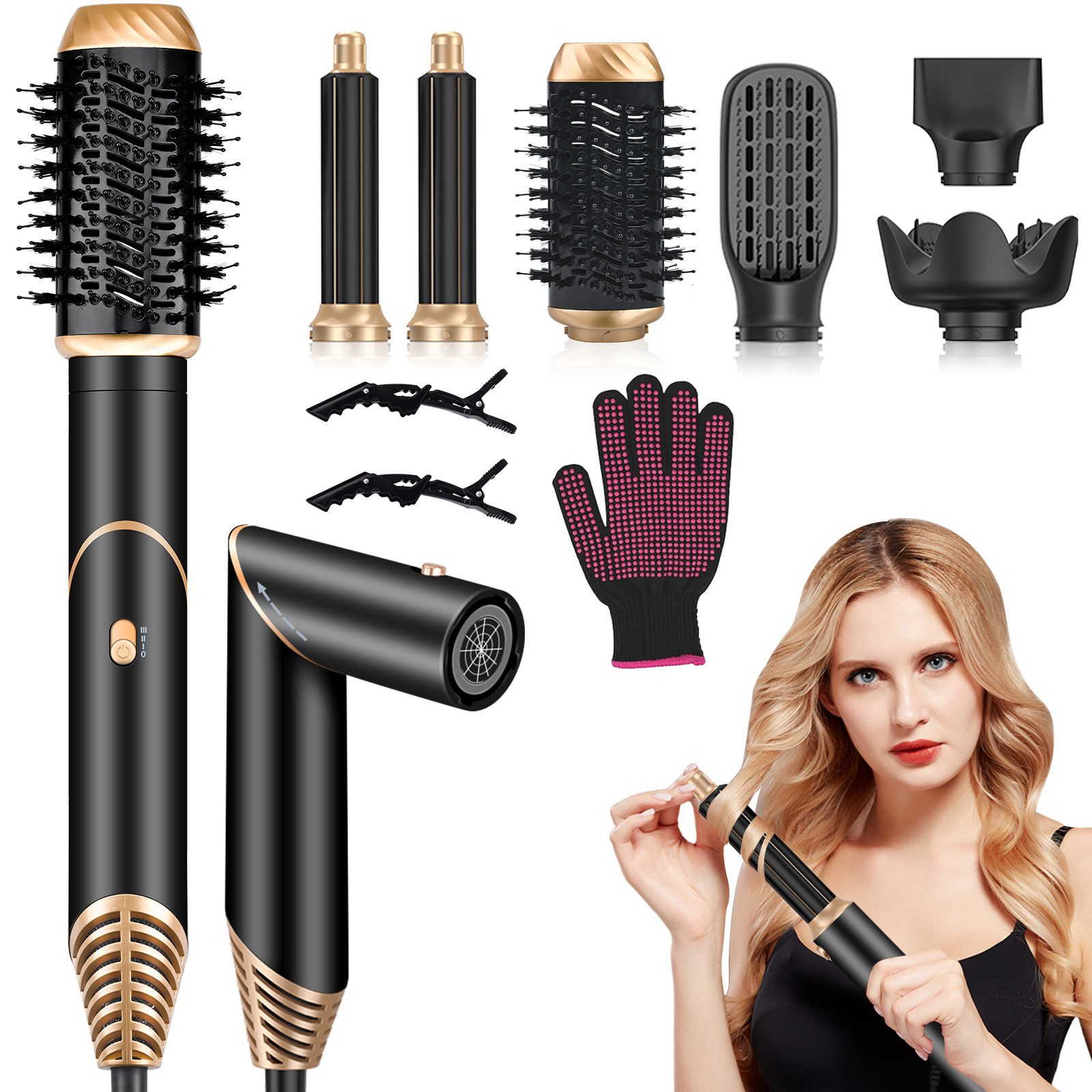 Multihaarstyler 6-in-1 Haarstyler & Haartrockner,Warmluftbürste Airstyler Set