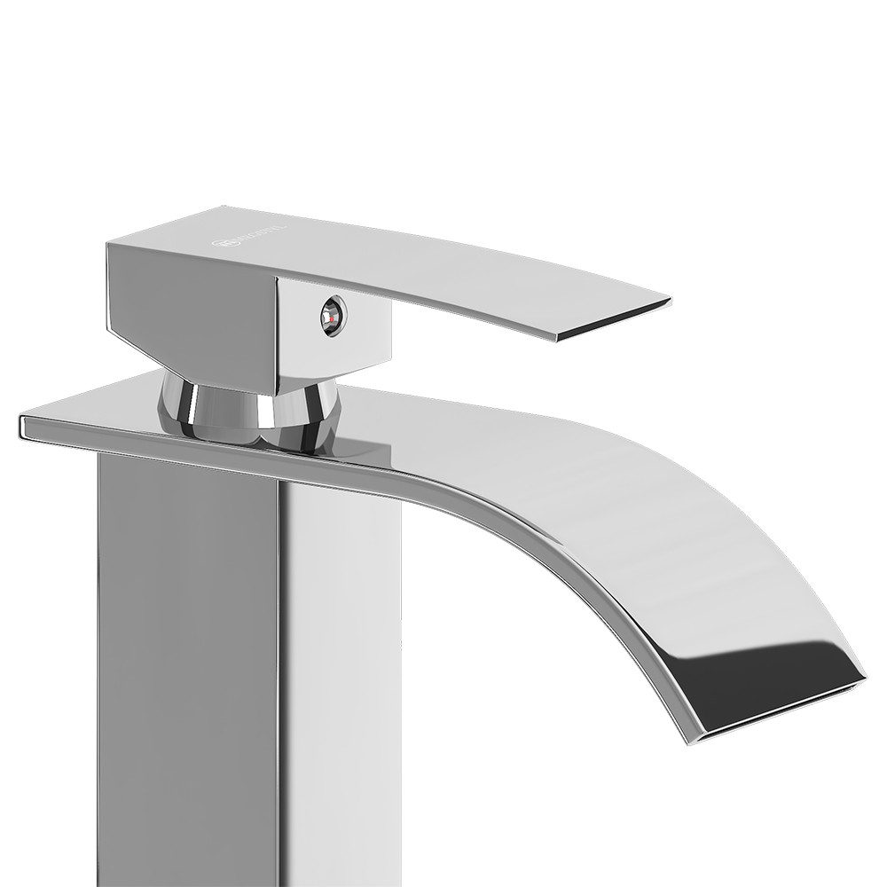 Lomadox Waschtischarmatur FAUCET-140 Edelstahl Waschbeckenarmatur 30,5 cm hoch in Silber/Chrom – Bild 3 von 5