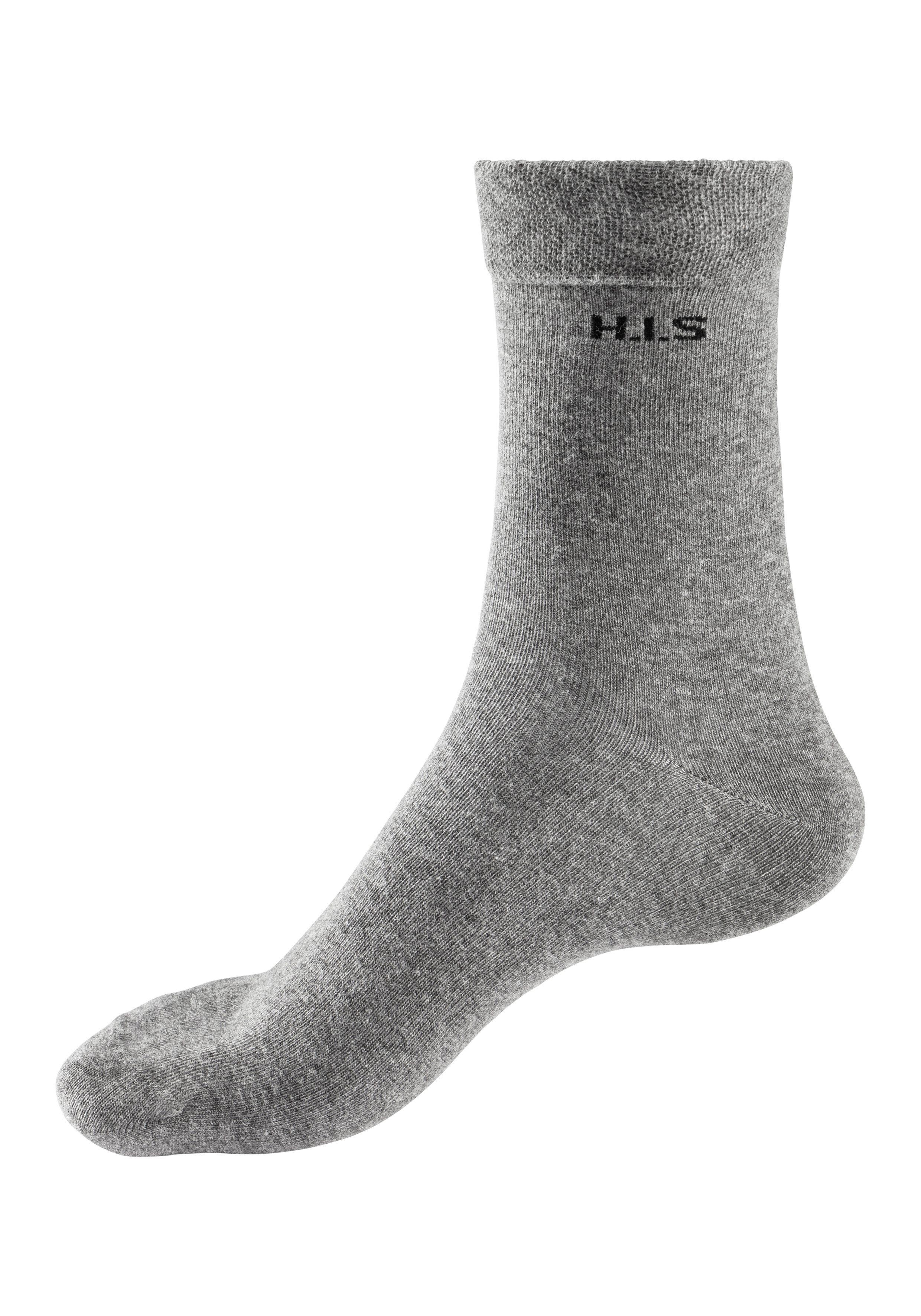 H.I.S Socken Herren Basic Comfort Socken (Packung, 4-Paar, Gr. 43-46 bis 47-48) mit druckfreiem Bündchen