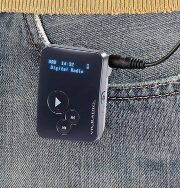 VR-Radio Pocket-Mini-Radio-Clip mit DAB/DAB+-Empfang, RDS, Akku Digitalradio (DAB) (Clip zum Befestigen an Hosenrand, Hosentasche etc.., RDS Informationen)