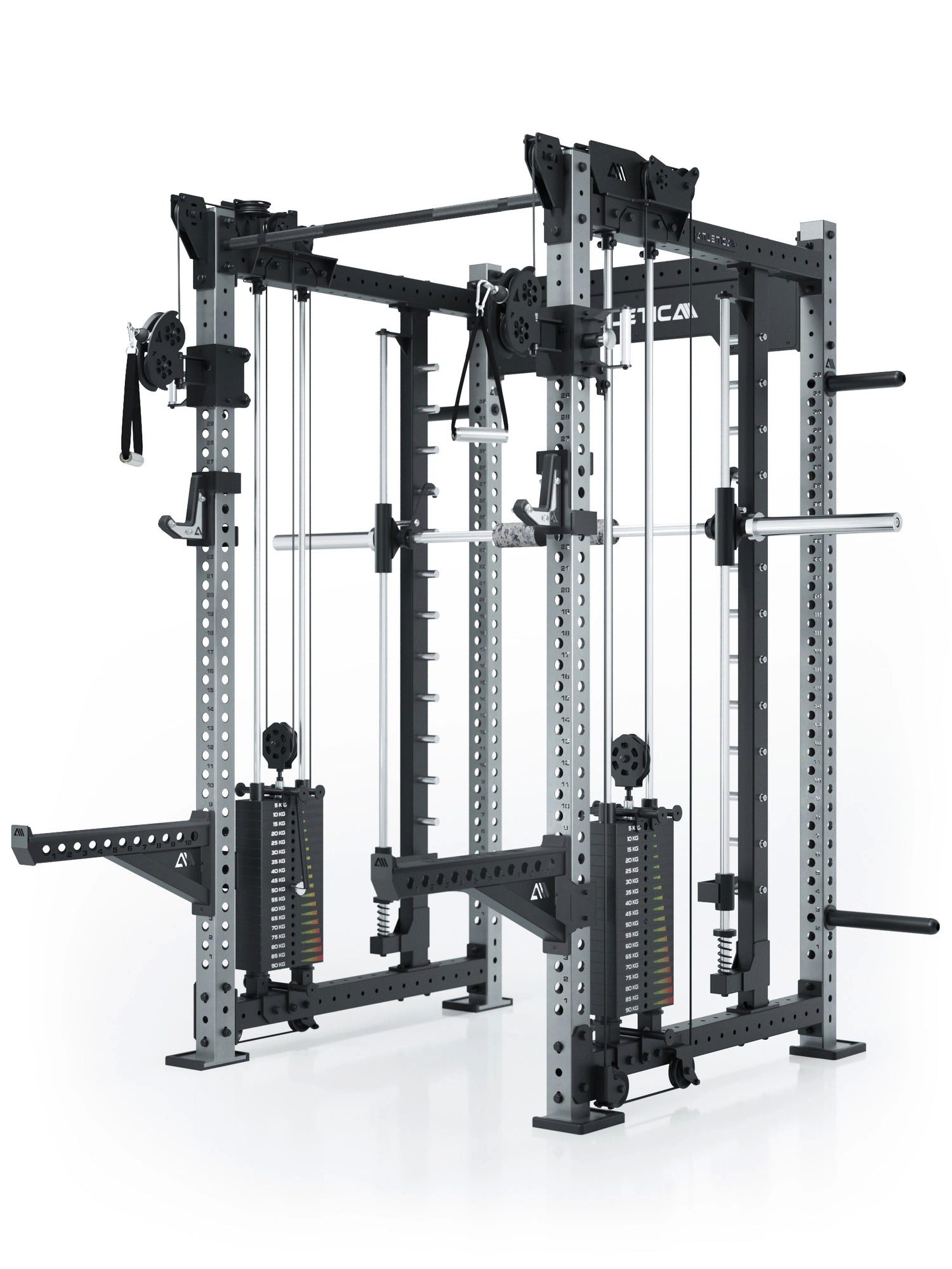 ATLETICA Power Rack R8 Bradley Combat, 180kg Weight Stack, Edelstahl, Power Rack