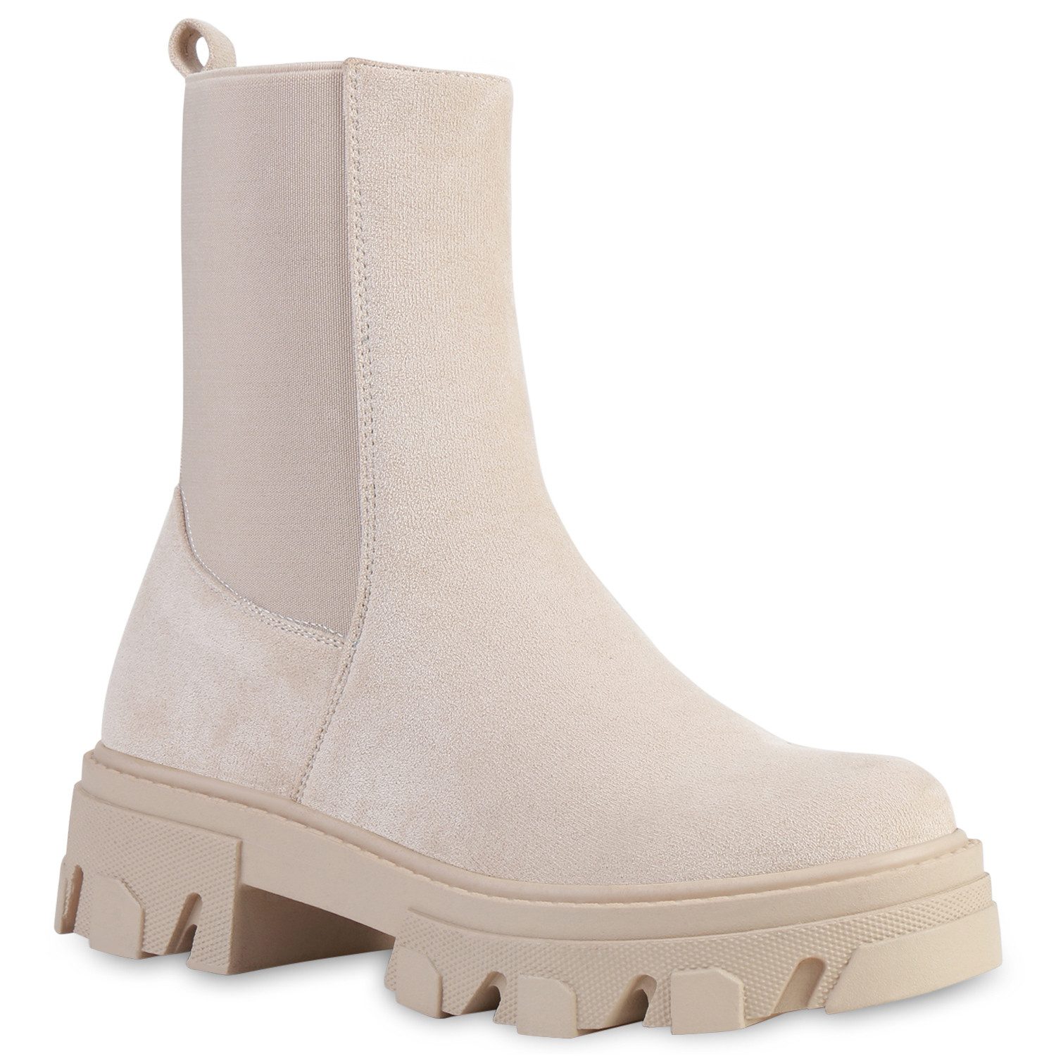 VAN HILL 835598 Plateaustiefelette Damen Stiefeletten Plateau Vorne Черевики Stiefel Profil-Sohle