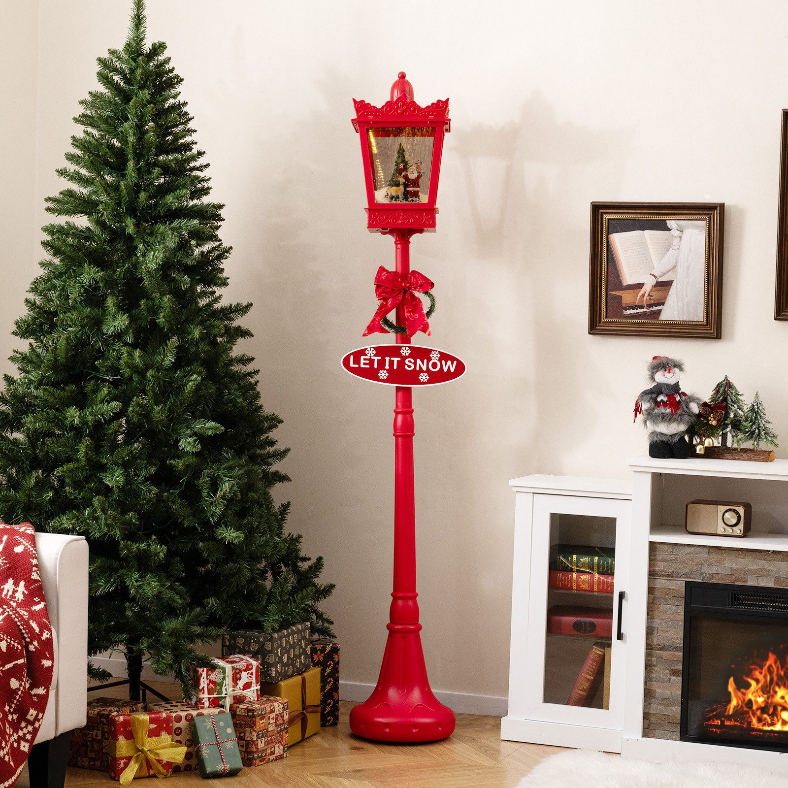 COSTWAY Weihnachtsfigur (1 St), Weihnachtslaterne, LED Straßenlampe, Weihna günstig online kaufen