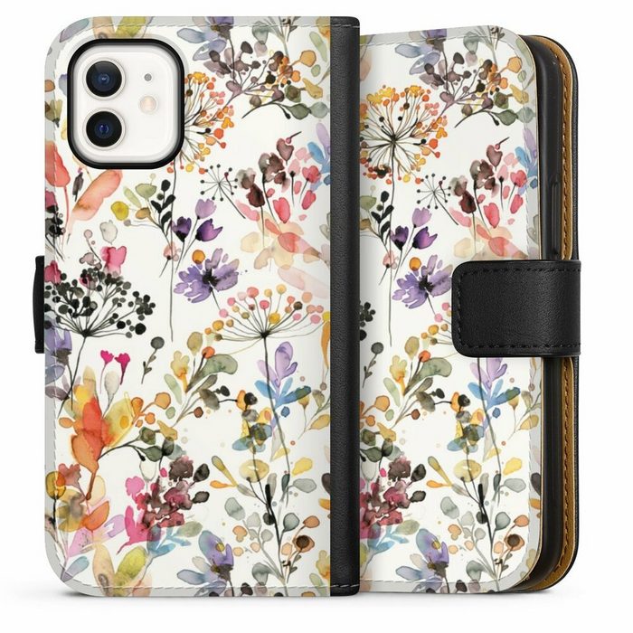 DeinDesign Handyhülle Blume Muster Pastell Wild Grasses Apple iPhone 12 mini Hülle Handy Flip Case Wallet Cover