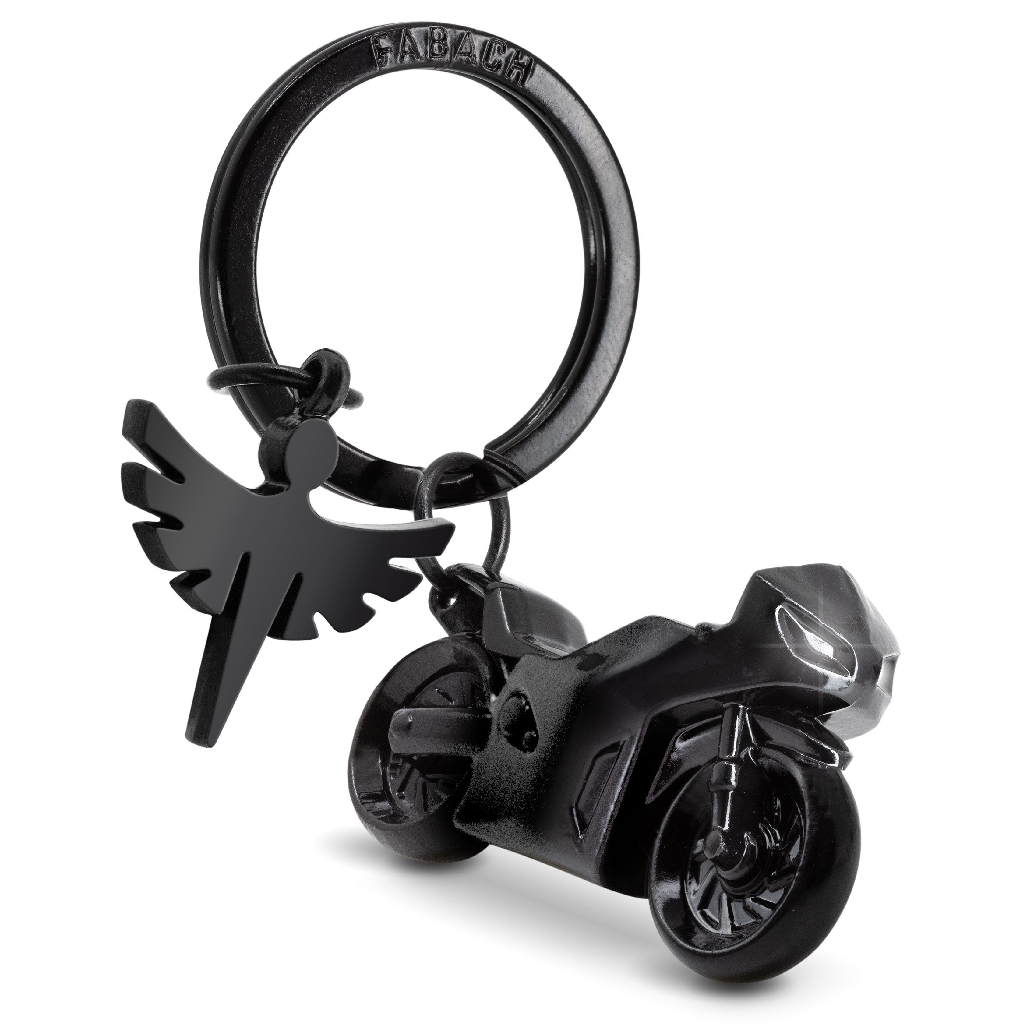 - Motorradfahrer Schwarz FABACH Schutzengel für Schlüsselanhänger Motorrad Schlüsselanhänger