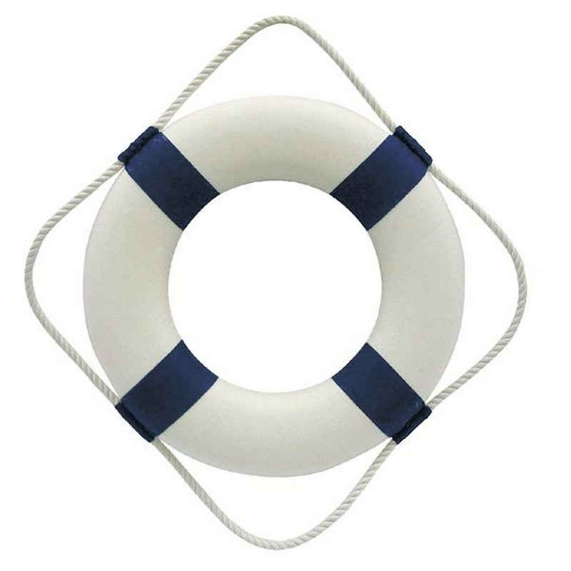 Linoows Dekoobjekt »Rettungsring, Seenot Ring, maritime Deko Blau/Weiß«, mit Stoffbezug