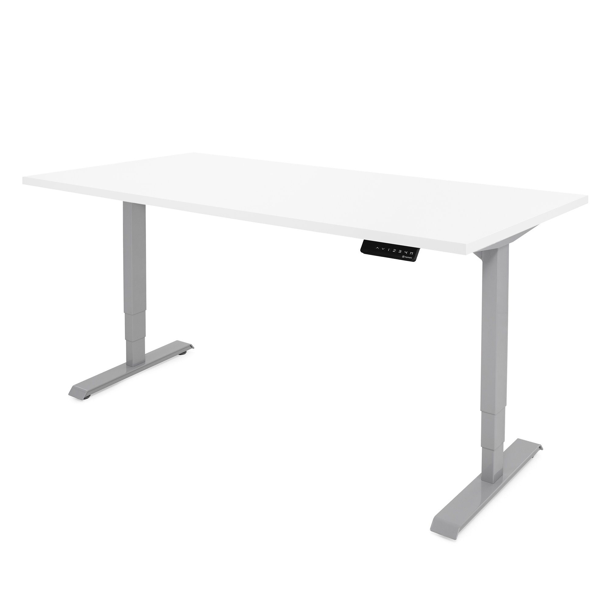 Ergotopia Schreibtisch Desktopia Lite (120 x 80 cm Tischplatte Weiß), stufenlos höhenverstellbarer Schreibtisch elektrisch mit Tischplatte
