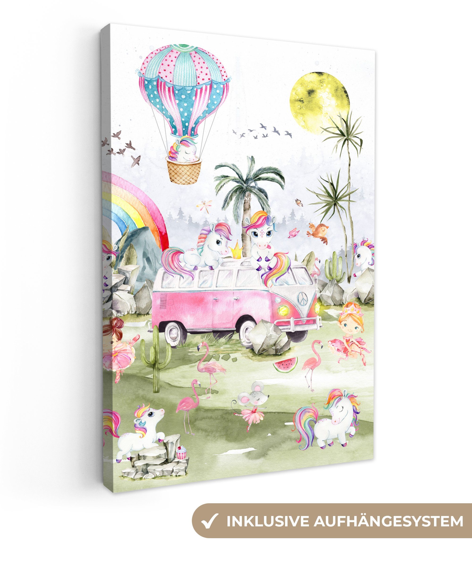 OneMillionCanvasses® Leinwandbild Einhorn - Regenbogen - günstig online kaufen