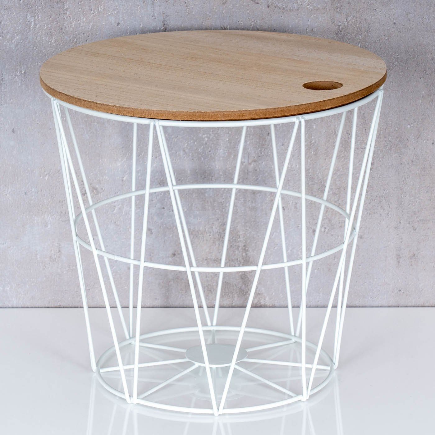 Levandeo® Dekokorb, Metallkorb H22cm Weiß Metall Aufbewahrungskorb Tischkor günstig online kaufen