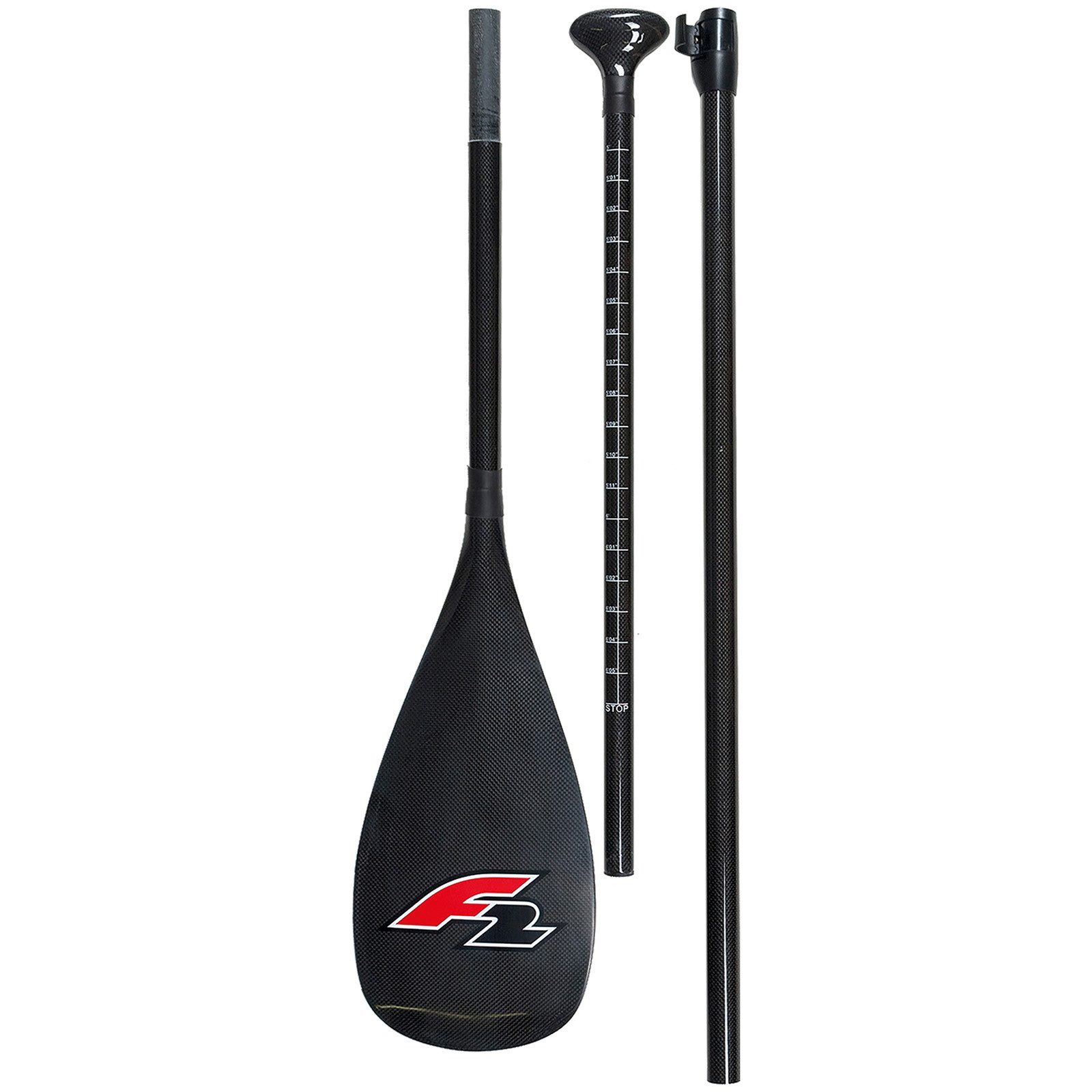 F2 F2 SUP Paddel Carbon - 85% Carbon 3 teilig Schwarz 2024/25 SUP-Paddel