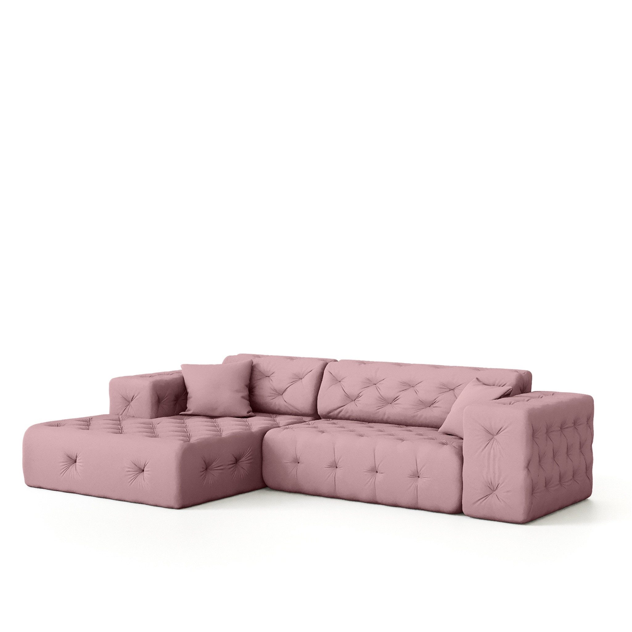 Fun Möbel Ecksofa Ecksofa Designersofa CHANTAL in Stoff Opera Velvet, Ottomane Links und Rechts