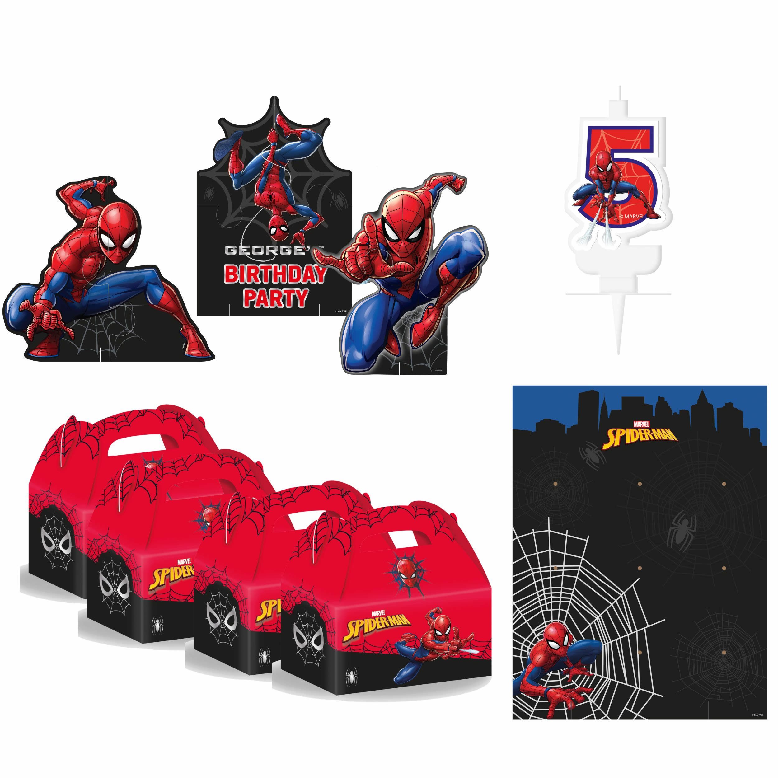 Procos Einweggeschirr-Set 7-tlg. Spiderman World Of Webs Partyset für Kindergeburtstag, 4 Personen