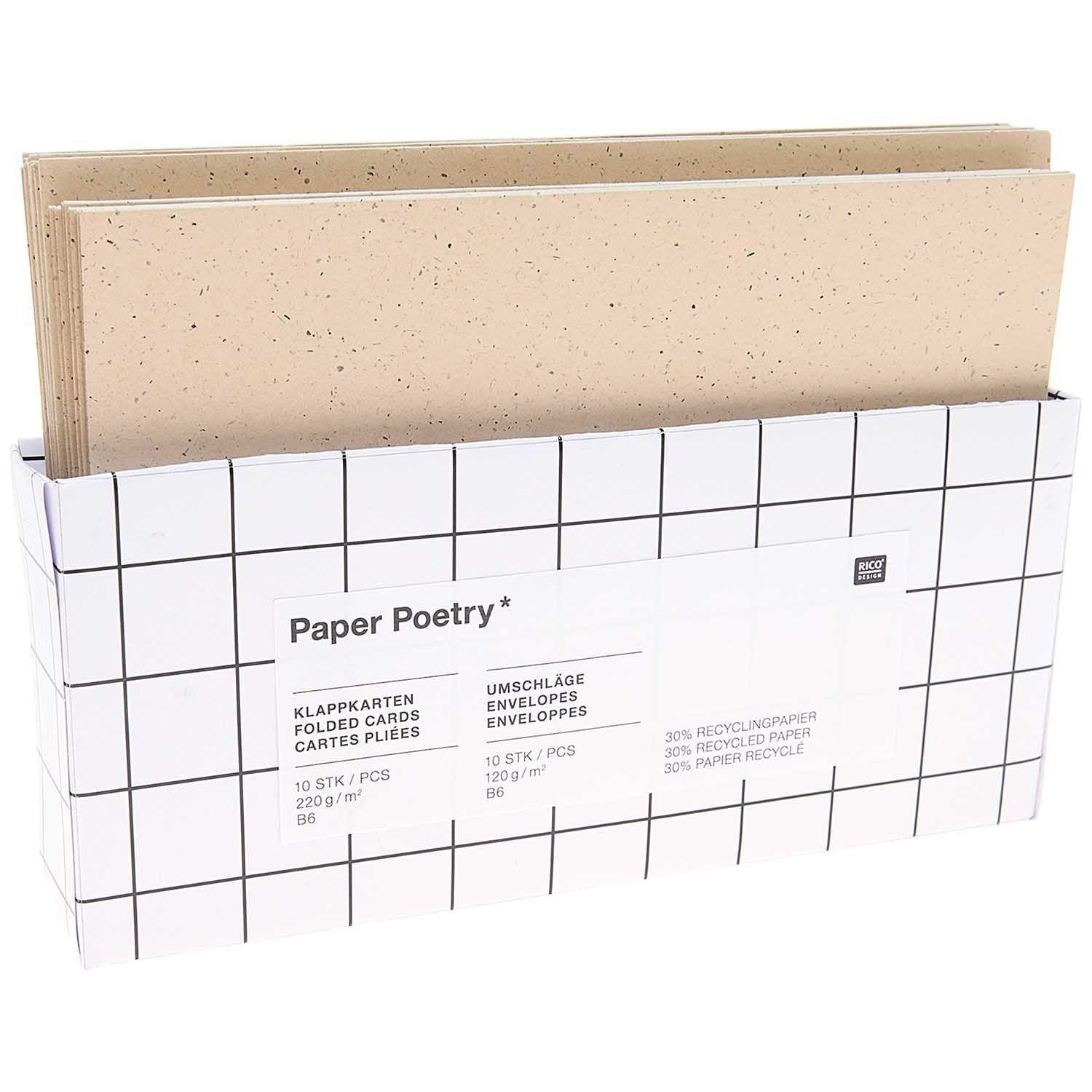 Grußkarten Karten und Umschläge B6, Recyclingpapier cappuccino