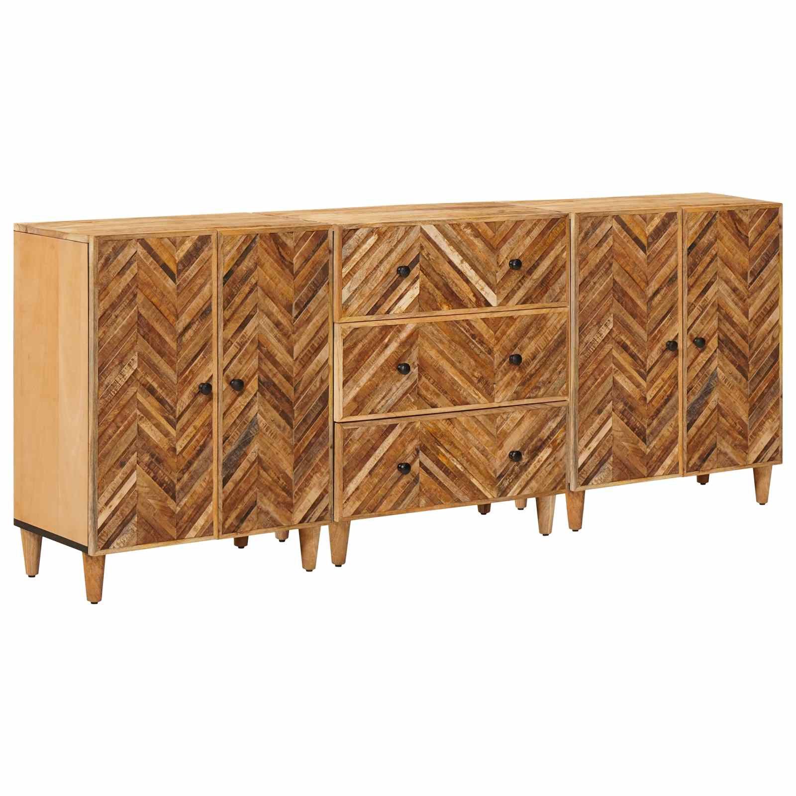 vidaXL Schranksystem Stauraumschränke 3 Stk. 60 x 33,5 x 75 cm Massivholz (3-St)
