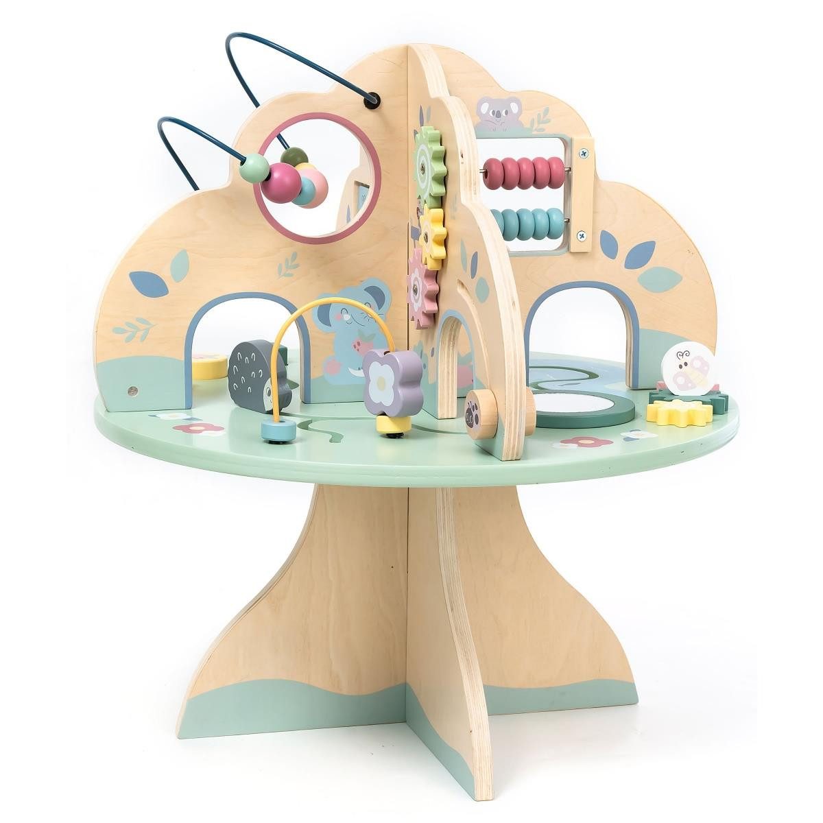 Mamabrum Lernspielzeug Lerntisch für Kinder – Multifunktionaler Motorikbaum mit Holzspielzeug