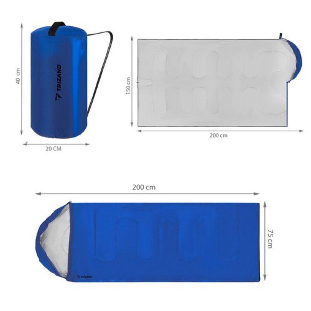 Trizand Schlafsack Camping Schlafsack (Spar-Set, 1 tlg., praktisch, vielseitig), isolierende Hohlfaserfüllung