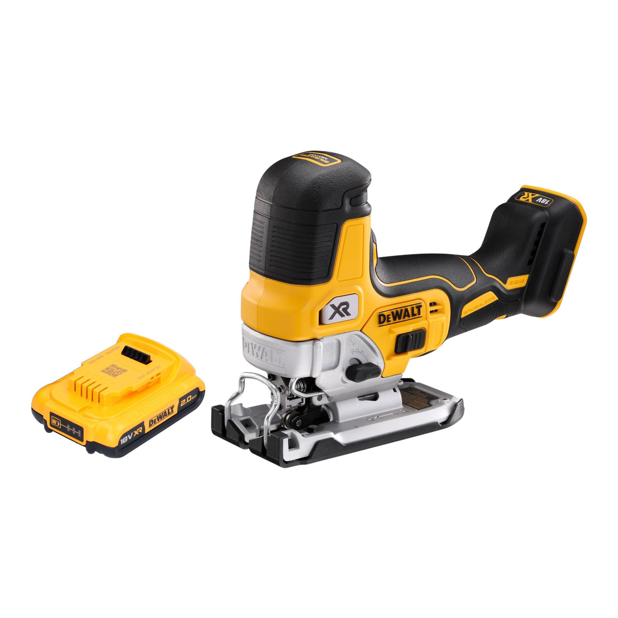 DeWalt Akku-Stichsäge DCS 335 N 18 V 135 mm Brushless + 1x Akku 2,0 Ah - ohne Ladegerät