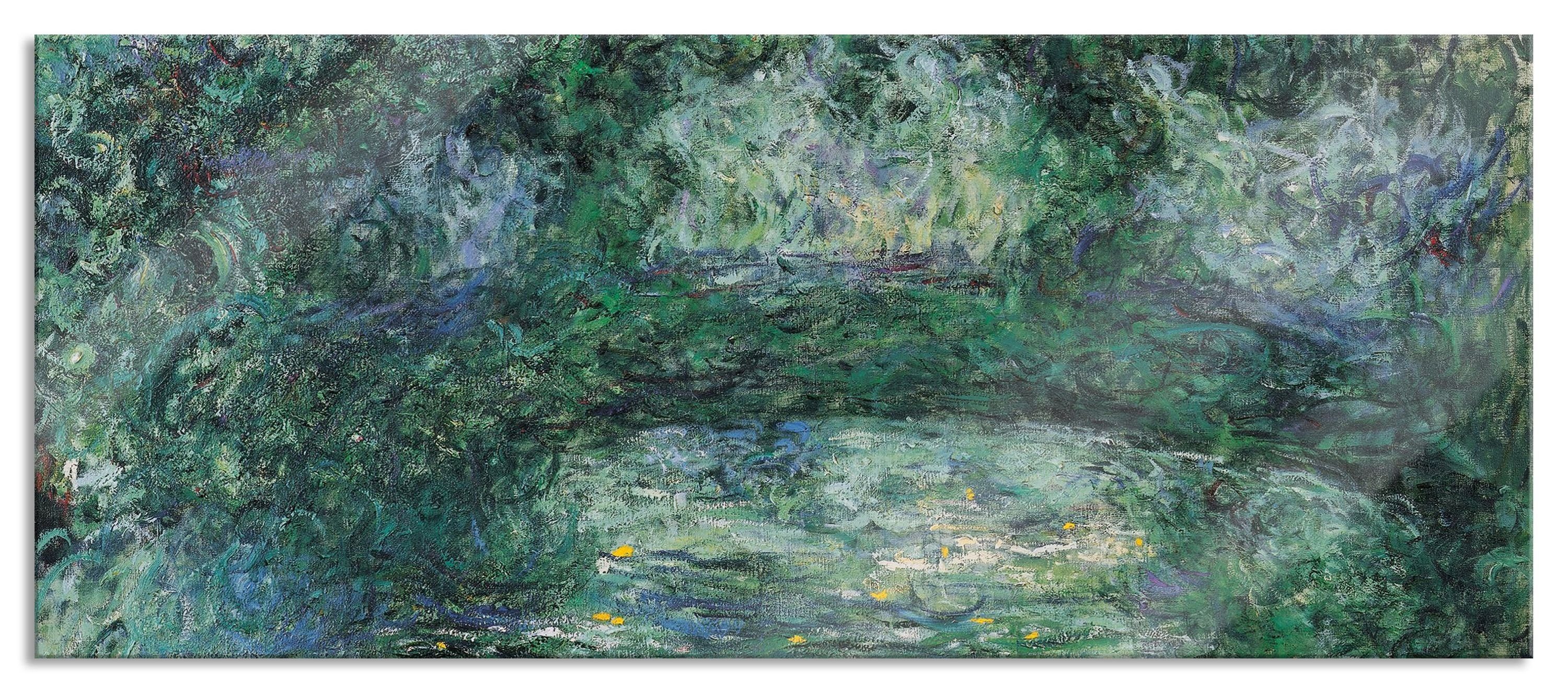 inkl. Claude Monet Abstandshalter Aufhängungen aus (1 - Glasbild Glasbild Seerosen Monet V, V Echtglas, und Pixxprint St), - Seerosen Claude