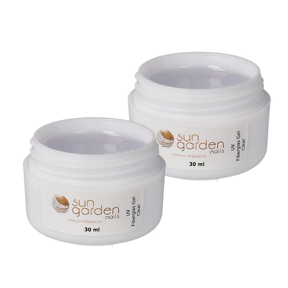 Sun Garden Nails UV-Gel 2 x 30 ml UV Fiberglas Gel Klar, mittel bis dickviskoses Gel