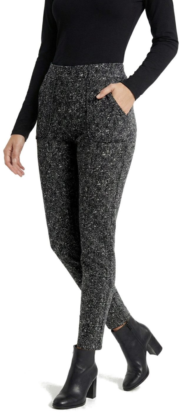 dy_mode Thermohose Damen Thermohose Gefütterte Winterhose Thermoleggings Middle Waist Middel Waist, mit Innenfutter, mit elastischem Bund