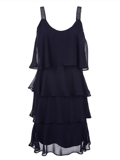 Alba Moda Kleid in mehreren Lagen gearbeitet in blau