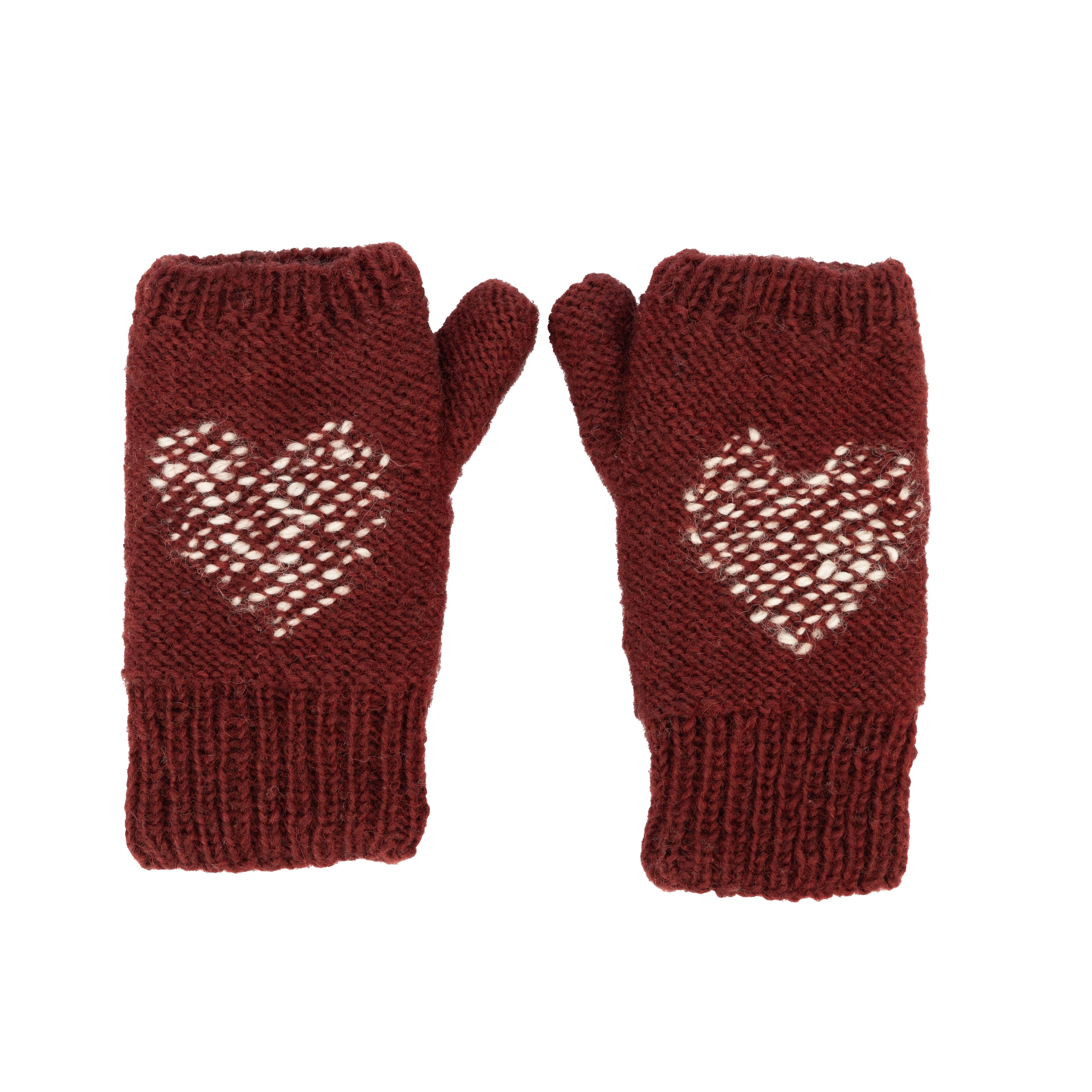 El Puente Fäustlinge Kinder-Handschuhe "Herz", Größe S, Handmade Fair Trade