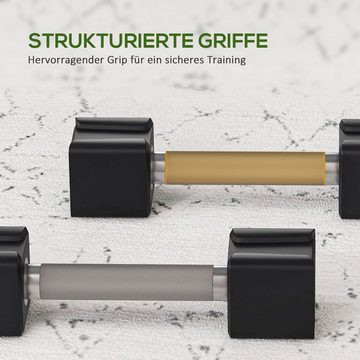 SPORTNOW Hantel Kurzhantel-Set mit Rutschfesten Metallgriffe, Metall, CPU, Schwarz, (Set, für Gewichtstraining, Krafttraining), 30L x 10B x 10H cm