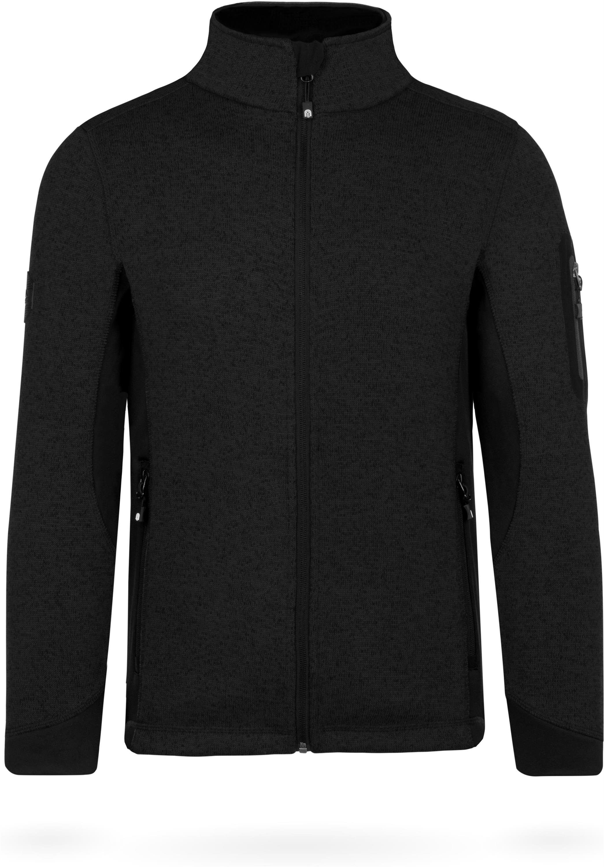 normani Fleecejacke Herren Strick-Fleecejacke Wapusk Strickjacke Cardigan mit Stehkragen und Seitentaschen Outdoor – Bild 2 von 5