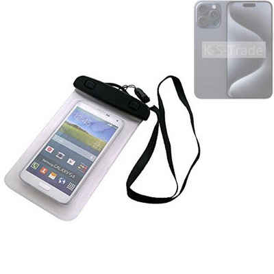 K-S-Trade Handyhülle für Apple iPhone 15 Pro Max, Schutz Hülle Handy Hülle iPhone Pro Max Beach Bag wasserdicht 16cm