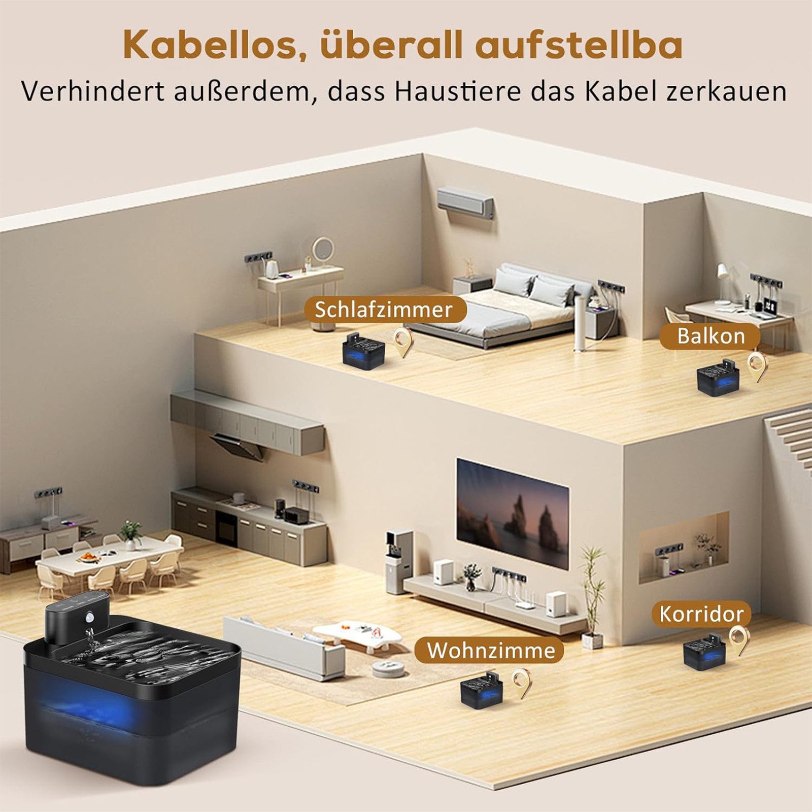 REDOM Trinkbrunnen Katzentrinkbrunnen automatischer Wasserspender für Haust günstig online kaufen