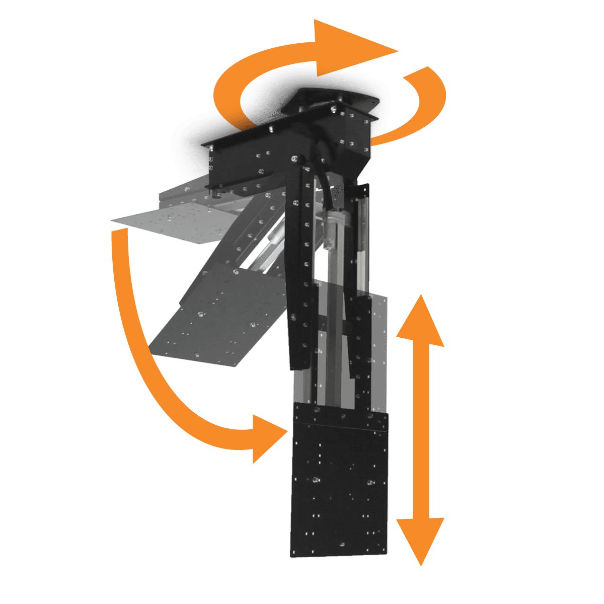 schwarz Deckenhalterung 65 TV drehbar teleskopierbar (bis klappbar 360) 500mm, TV-Deckenhalterung, bis pushMAXI-TELE+ROTO - 90°, Zoll, cleverUP Zoll 65,00