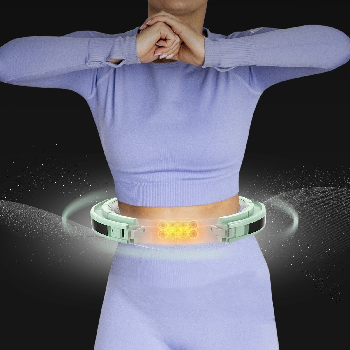 HMS Hula-Hoop-Reifen Hula Hoop mit Gewicht, Zähler & Bauchgürtel Fitnessgerät Fitnessring (Set, Bauchgürtel, Hula Hoop Reifen), MIT MAGNETEN UND ZÄHLER + SLIMMING-GURT