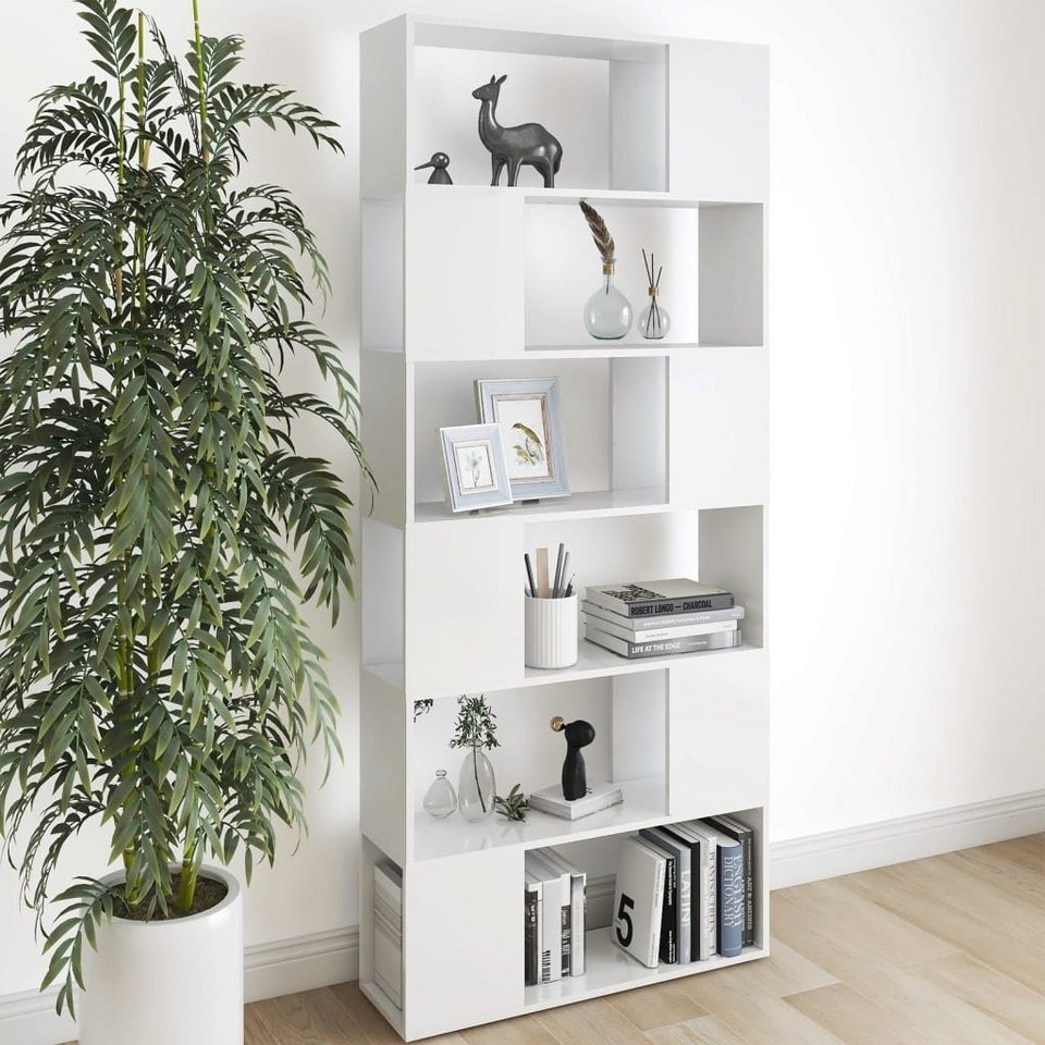cm 80x24x186 furnicato Raumteiler Weiß Bücherregal Holzwerkstoff