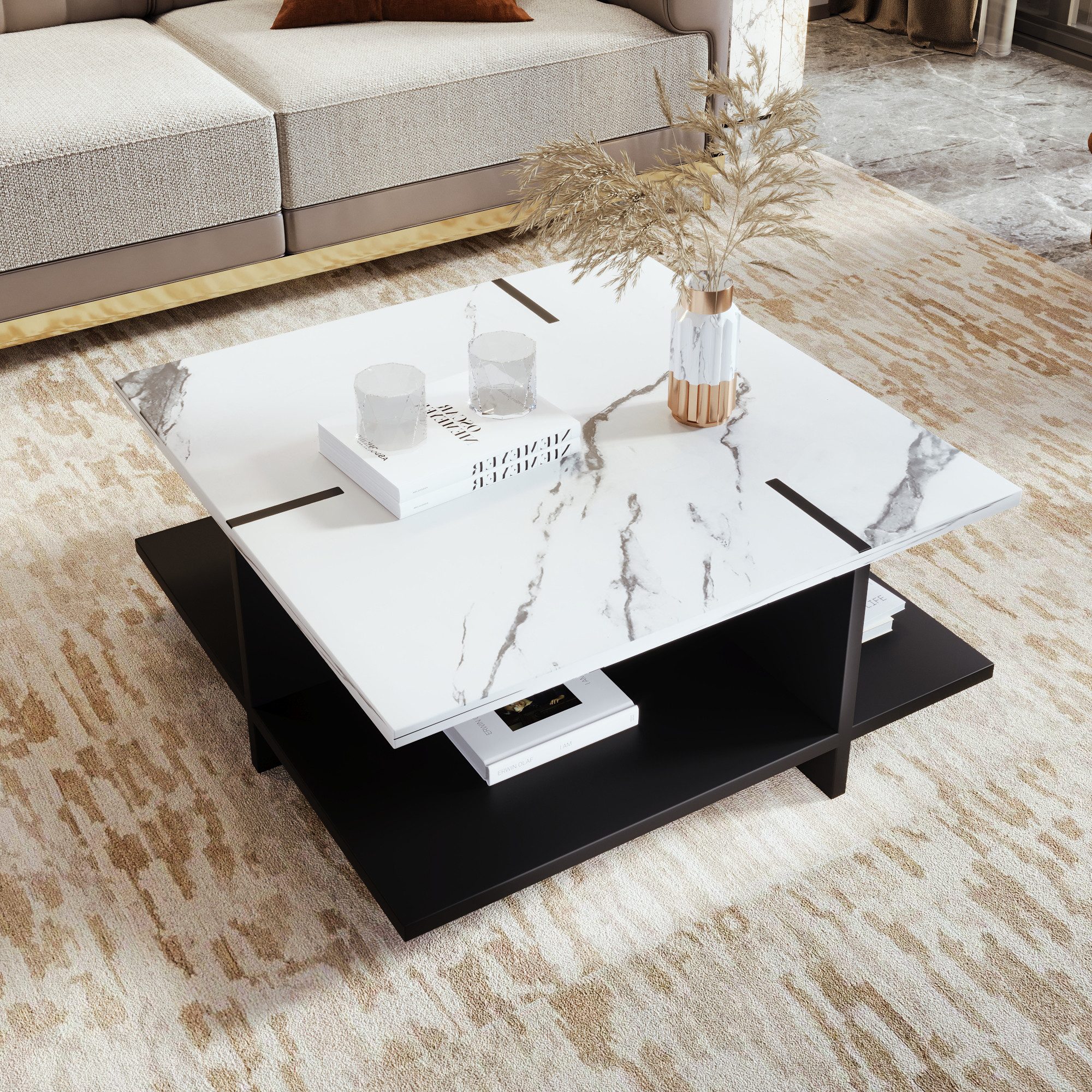 HAUSS SPOLE Couchtisch Quadratischer Couchtisch, minimalistisches günstig online kaufen