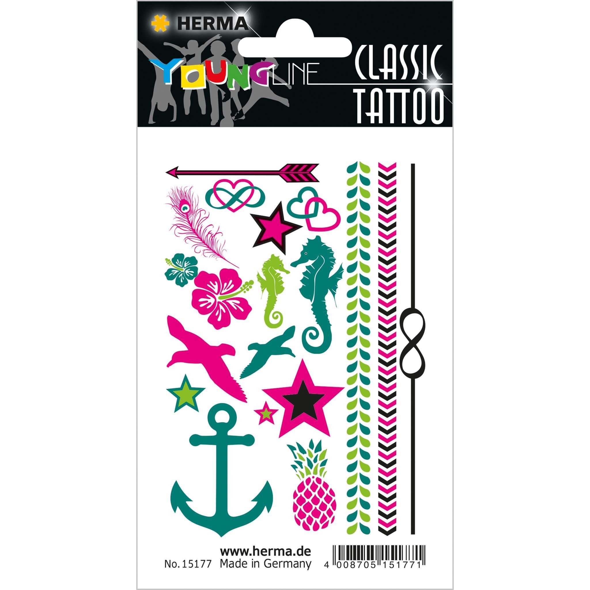 Etikettenpapier Herma Tattoo Classic Transferfolie Summerfeeling 1 Bl 19 Tattoos