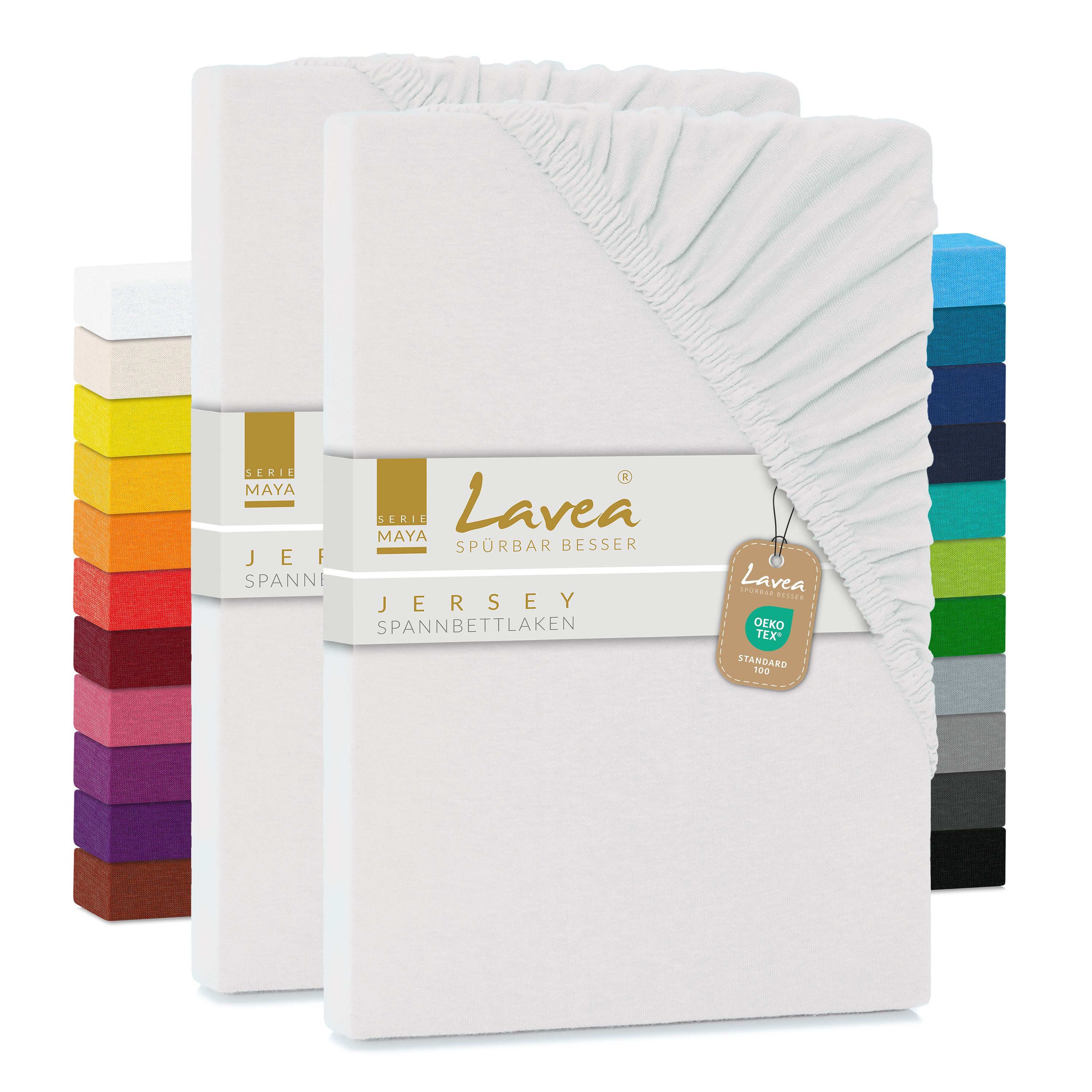 Lavea Spannbettlaken Bettlaken Maya, 180x200cm, 200x200cm, 140x200cm, 160x2 günstig online kaufen